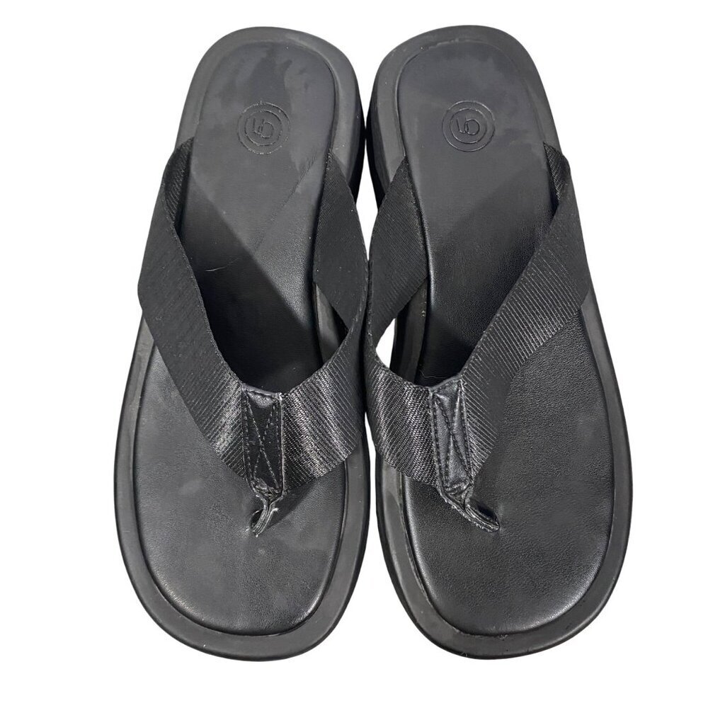 Urban Outfitters Black Platform Flip Flops thong sandal shoes Size 38 neutral